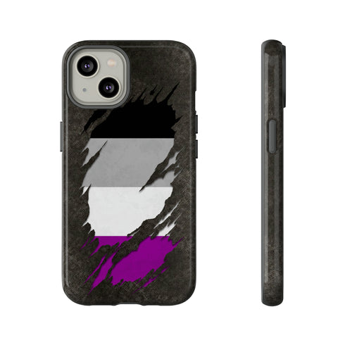 Asexual Pride Flag Ripped Reveal Tough Case